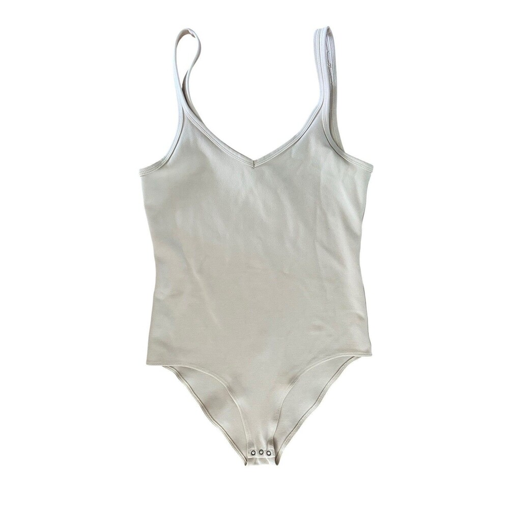 Rag & Bone Womens Archtype Roxie Bodysuit Size S Beige‎ Minimalist Quiet Luxury